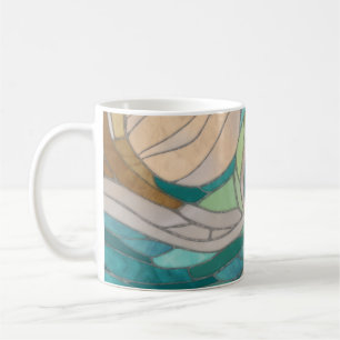 Taza De Café Ola de mosaico y luna