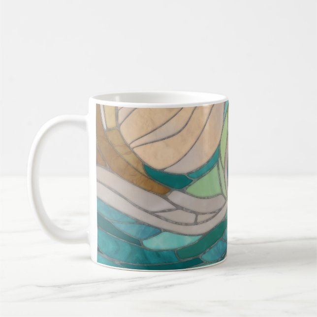 Taza De Café Ola de mosaico y luna (Izquierda)