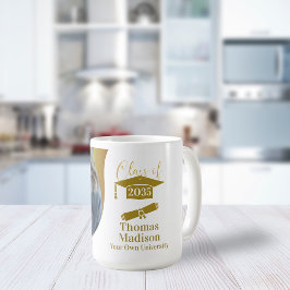 Taza De Café Ola de oro blanco de graduación moderna