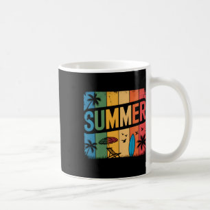 Taza De Café Ola de Playa Retro Verano Tropical Atardecer Estét