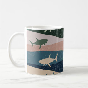 TAZA DE CAFÉ OLA DE TIBURÓN VINTAGE 