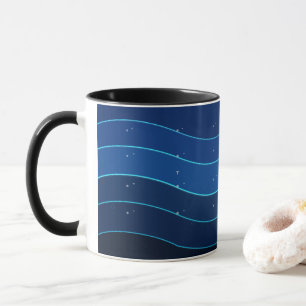 Taza de café Ola del Océano   Olas profundas del m