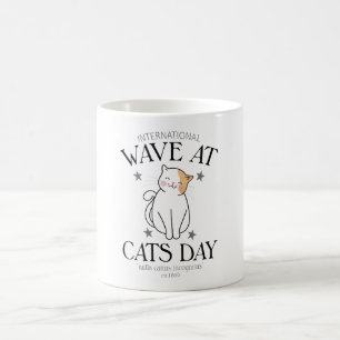 TAZA DE CAFÉ OLA EN EL DÍA DE LOS GATOS