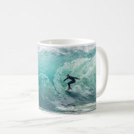 Taza De Café Ola, surfista, bello paisaje