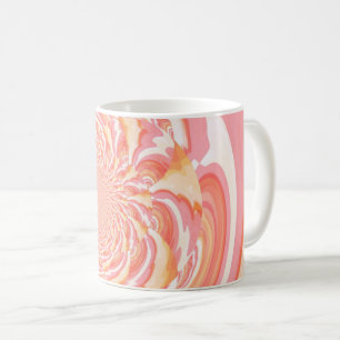 Taza De Café Olas abstractas de melocotón y coral