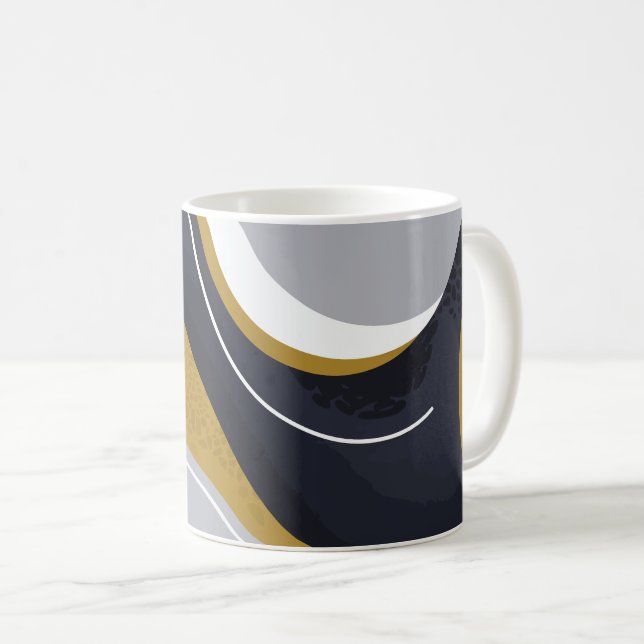 Taza De Café Olas abstractas en tonos neutros (Anverso derecho)