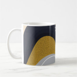 Taza De Café Olas abstractas en tonos neutros