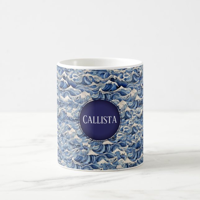 Taza De Café Olas Azules (Centro)