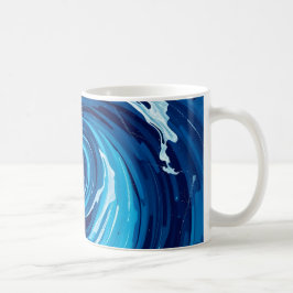 Taza De Café Olas Azules Abstractas