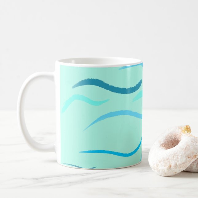 Taza De Café Olas azules del océano (Con donut)