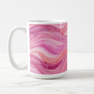 Taza De Café Olas de acuarela rosadas