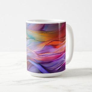 Taza De Café "Olas de ensueño" arte abstracto contemporáneo
