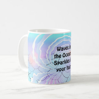 Taza De Café Olas de Océano Brillo en el Cabello