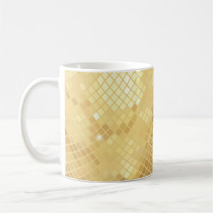 Taza De Café Olas de oro brillantes: Textura Mosaica