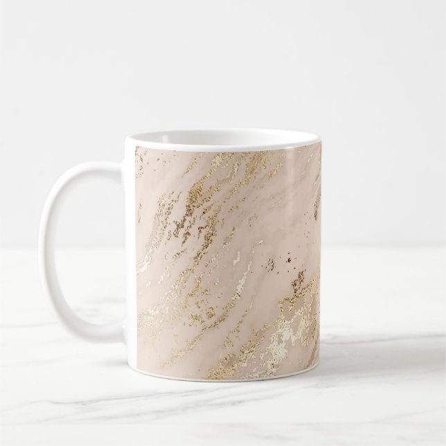 Taza De Café Olas de oro: Mármol abstracto (Izquierda)