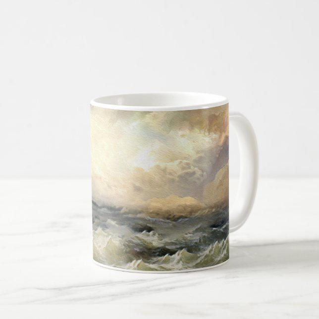 Taza De Café Olas de tormenta oceánica (Anverso derecho)