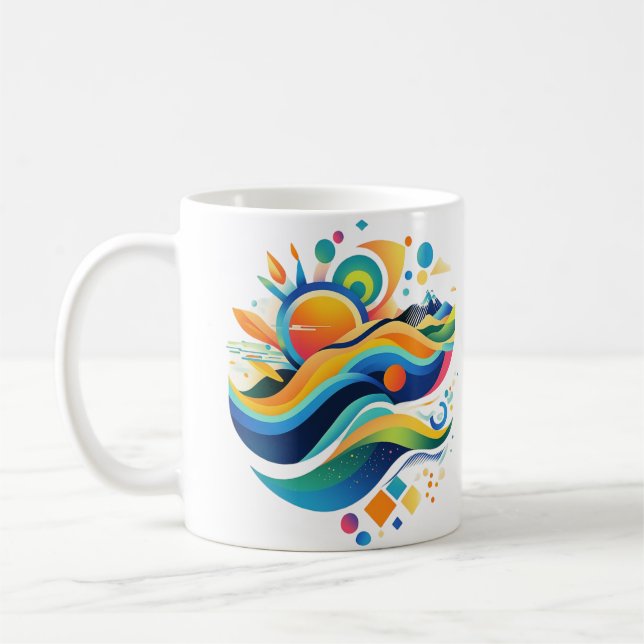 Taza De Café Olas de vida Mug (Izquierda)