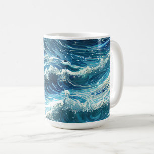 Taza De Café Olas del océano azul