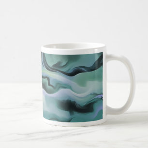 Taza De Café Olas En Armonía De La Pour Acrílica Resumen De Art