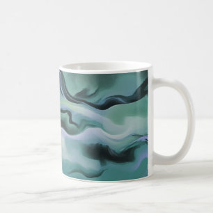 Taza De Café Olas En Armonía De La Pour Acrílica Resumen De Art
