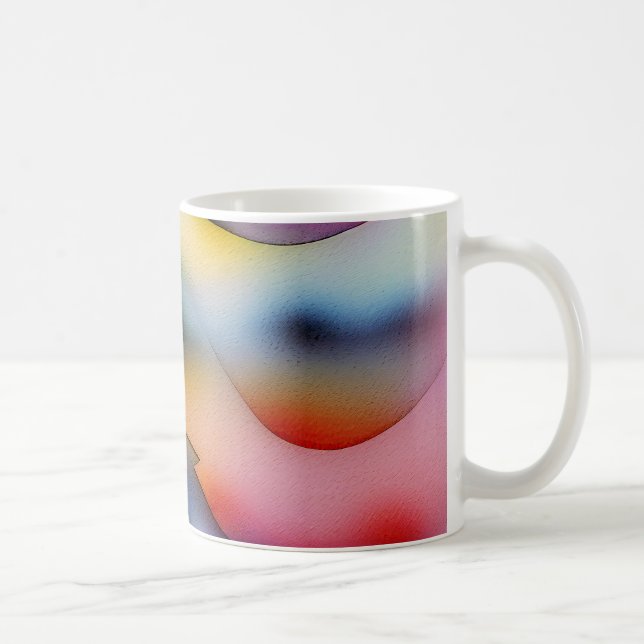 Taza De Café "Olas fraccionadas" arte abstracto contemporáneo (Derecha)