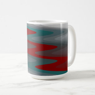 Taza De Café Olas grises de Borgoña verde azuladas