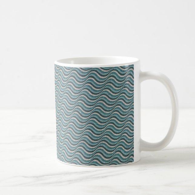 Taza De Café Olas oceánicas con aspecto lineal (Derecha)