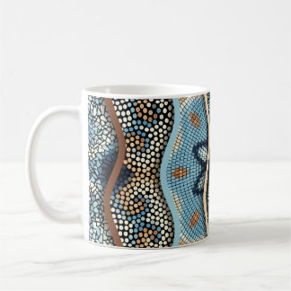Taza De Café Olas Ornadas: Textura de mosaico.