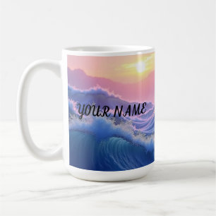 Taza De Café Olas personalizadas Montaña