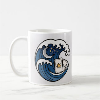 Taza De Café Olas que rompen y cartas del tarot