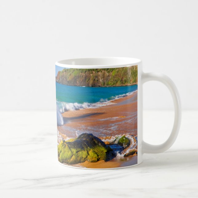 Taza De Café Olas rompen en la playa, Hawaii (Derecha)