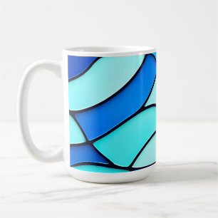 Taza De Café Olas verde azuladas de vidrio