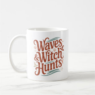 Taza De Café Olas y Cazas de Brujas Fantasía Divertida y Erudit
