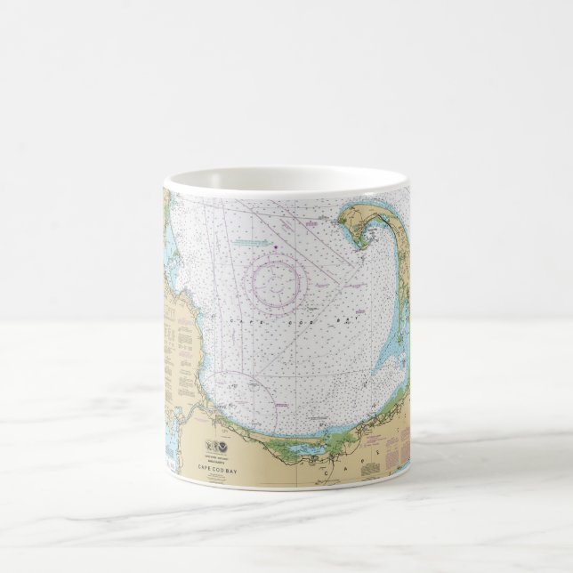 Taza De Café Old Cape Cod Bay Nautical Chart Mug (Centro)