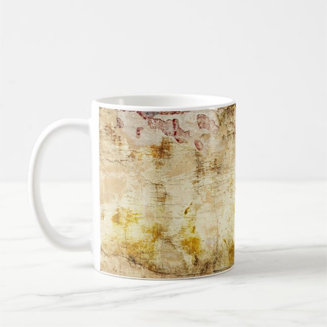Taza De Café Old damaged wall backgroundabstract, aged, archite (Izquierda)