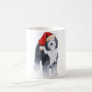 Taza De Café Old English Sheepdog Gorro de Santa