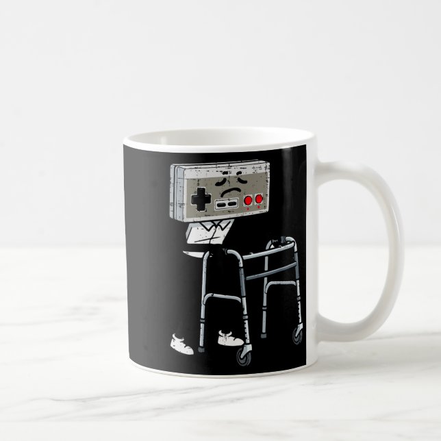 Taza De Café Old Gaming Controller Walker Funny Gamer Men Women (Derecha)