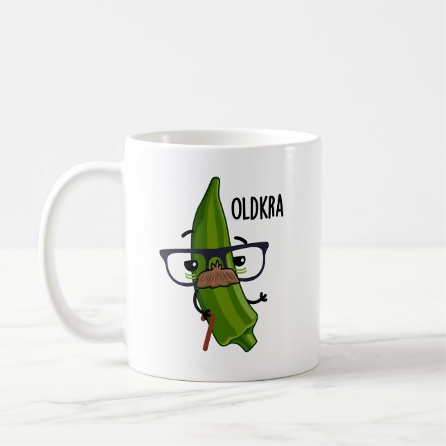 Taza De Café Old-kra Funny Okra Pun (Izquierda)