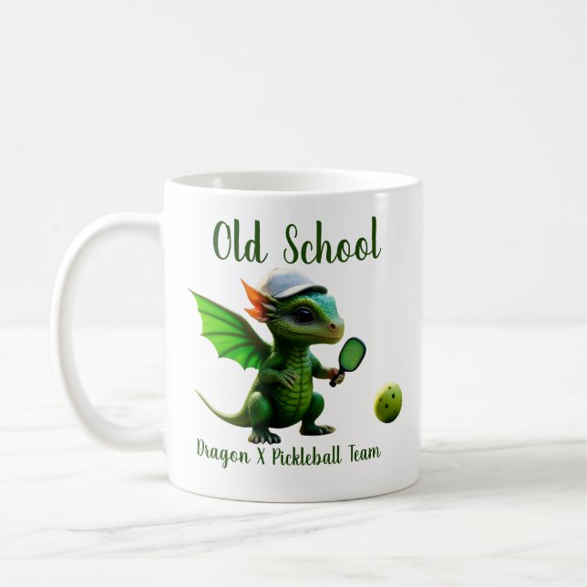 Taza De Café Old School Kids Dragon X Pickleball Team Tshirts (Izquierda)
