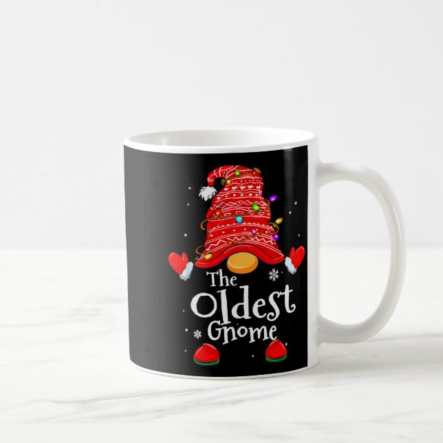 Taza De Café Oldest Gnome - Xmas Family Grandparents Christmas  (Derecha)