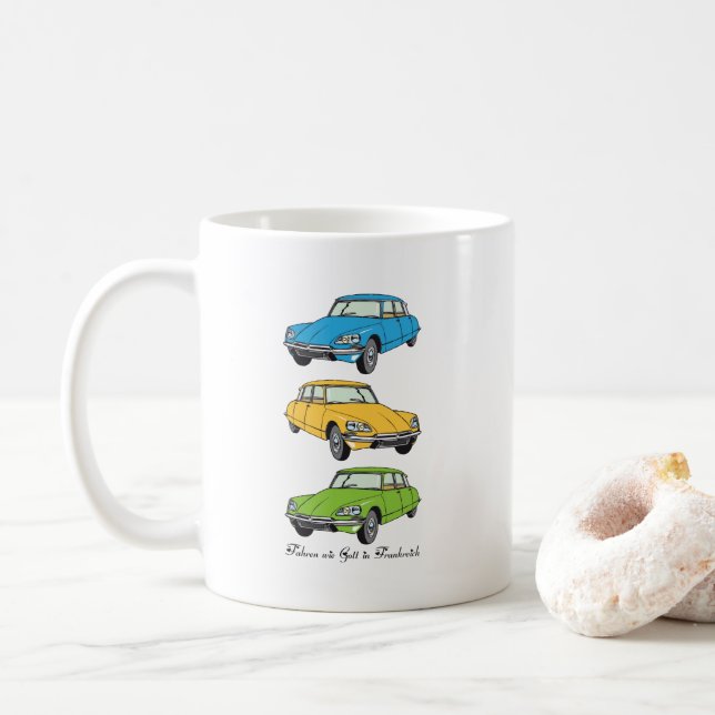 Taza De Café Oldtimer Citroen DS19 Wie gott in Frankreich (Con donut)
