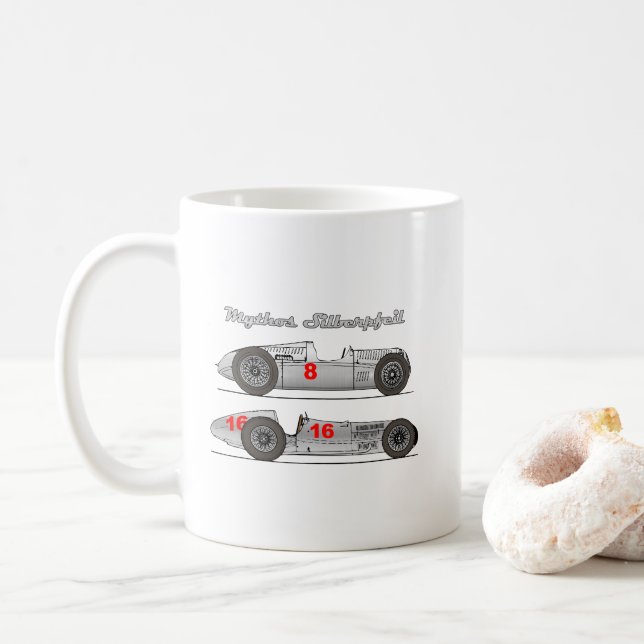 Taza De Café Oldtimer Deutschland 1939 Auto-Union Sielberpfeil (Con donut)