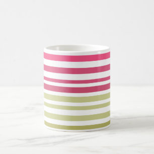 Taza De Café oliva rosa rayado 