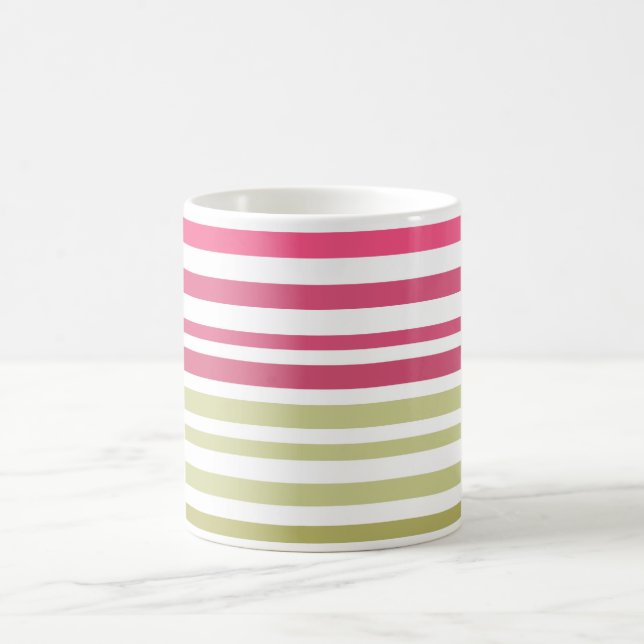 Taza De Café oliva rosa rayado  (Centro)