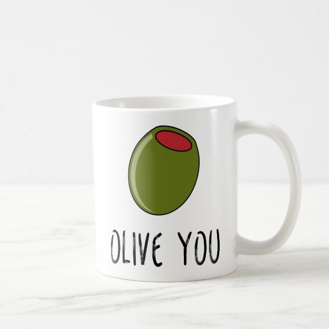 Taza De Café Olivares, Pun, Gracioso Te Amo (Derecha)