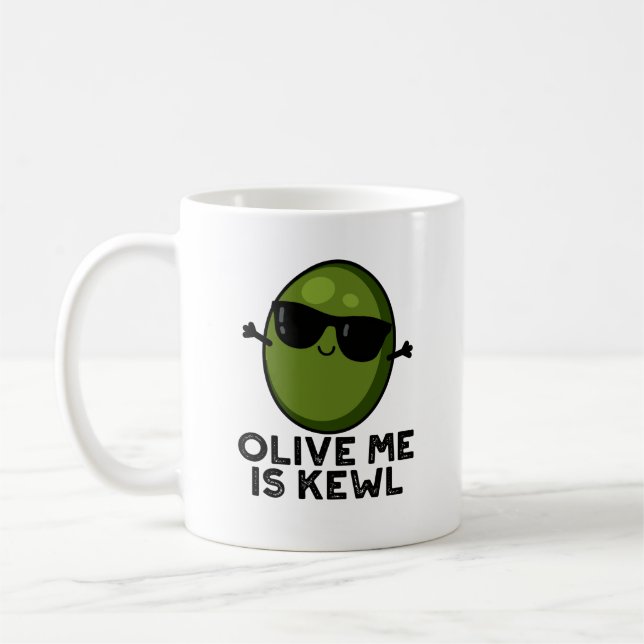 Taza De Café Olive Me Is Kewl Guay Olive Pun (Izquierda)