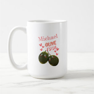 Taza De Café Olive You Two Olives Hearts