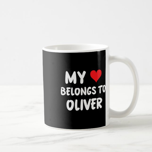 Taza De Café Oliver - Mi Corazón Pertenece A Oliver - Amor (Derecha)