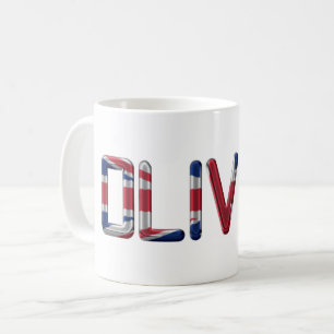 Taza De Café Oliver UK Flag Name Union Jack Typography