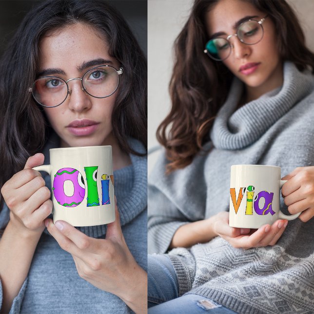 Taza De Café "Olivia" Cartoon Character Name (Take a look at this very cool "Olivia" cartoon character mug!)